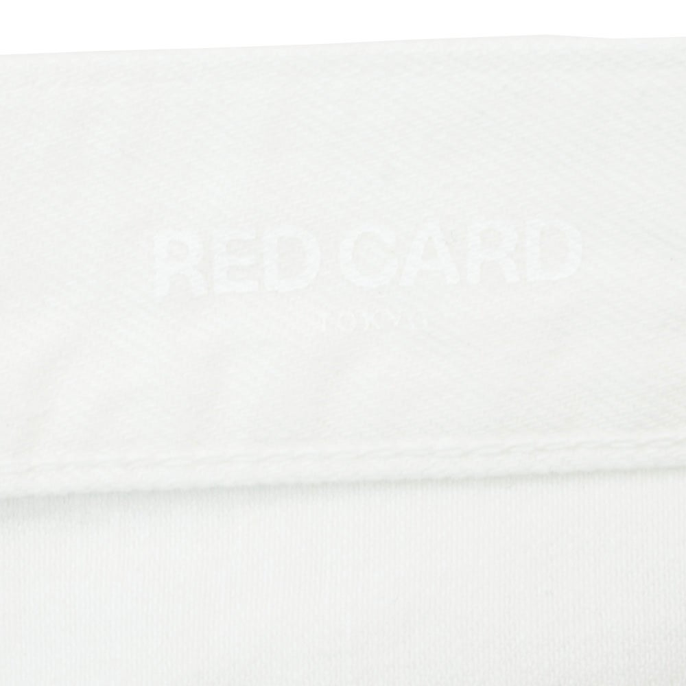レッドカードトーキョーREDCARDTOKYOストレートデニムパンツメンズワイドジーンズJiroジローモデルリターンコットンユーズドホワイト白裾ダメージ加工国内正規品でらでら公式ブランド