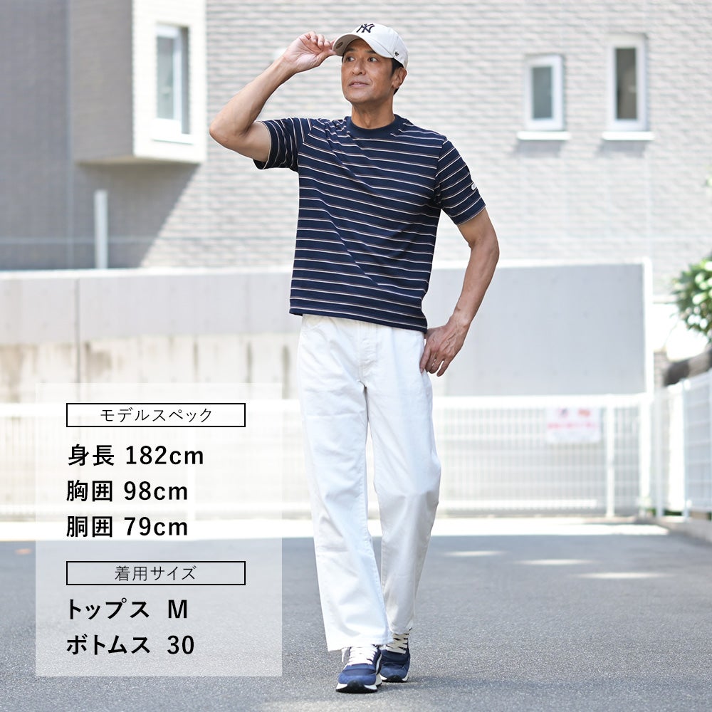 レッドカードトーキョーREDCARDTOKYOストレートデニムパンツメンズワイドジーンズJiroジローモデルリターンコットンユーズドホワイト白裾ダメージ加工国内正規品でらでら公式ブランド