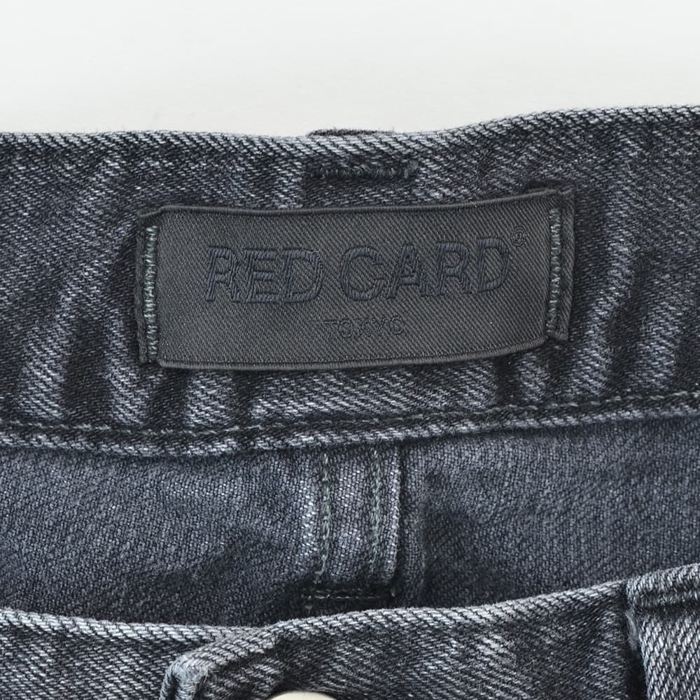 レッドカードトーキョーREDCARDTOKYOストレッチデニムパンツメンズスリムストレートジーンズBassバスモデルダークグレーウォッシュカイハラデニムヴィンテージ加工国内正規品でらでら公式ブランド