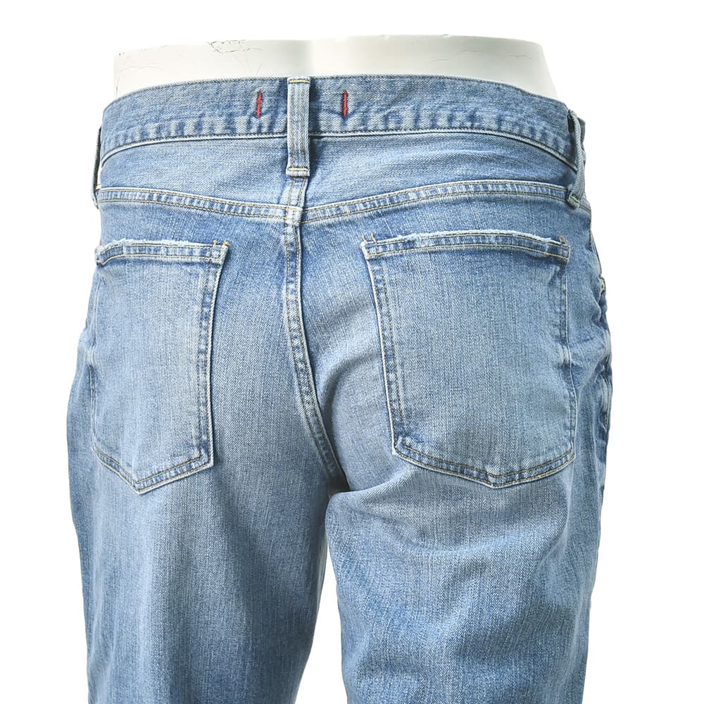 レッドカードトーキョーREDCARDTOKYOストレッチデニムパンツメンズスリムストレートジーンズBassバスモデルライトブルーカイハラデニムヴィンテージ加工国内正規品でらでら公式ブランド