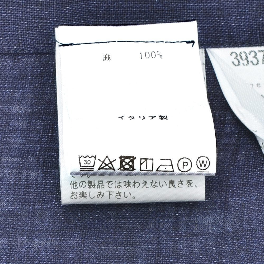 【ポイント8倍3/269:59まで】フィナモレFinamore長袖シャツメンズカジュアルシャツSIMONEシモーネリネン生地ネイビー紺ガーメントウォッシュブランドロゴ入り貝釦JTONDO型BALI国内正規品でらでら公式ブランド