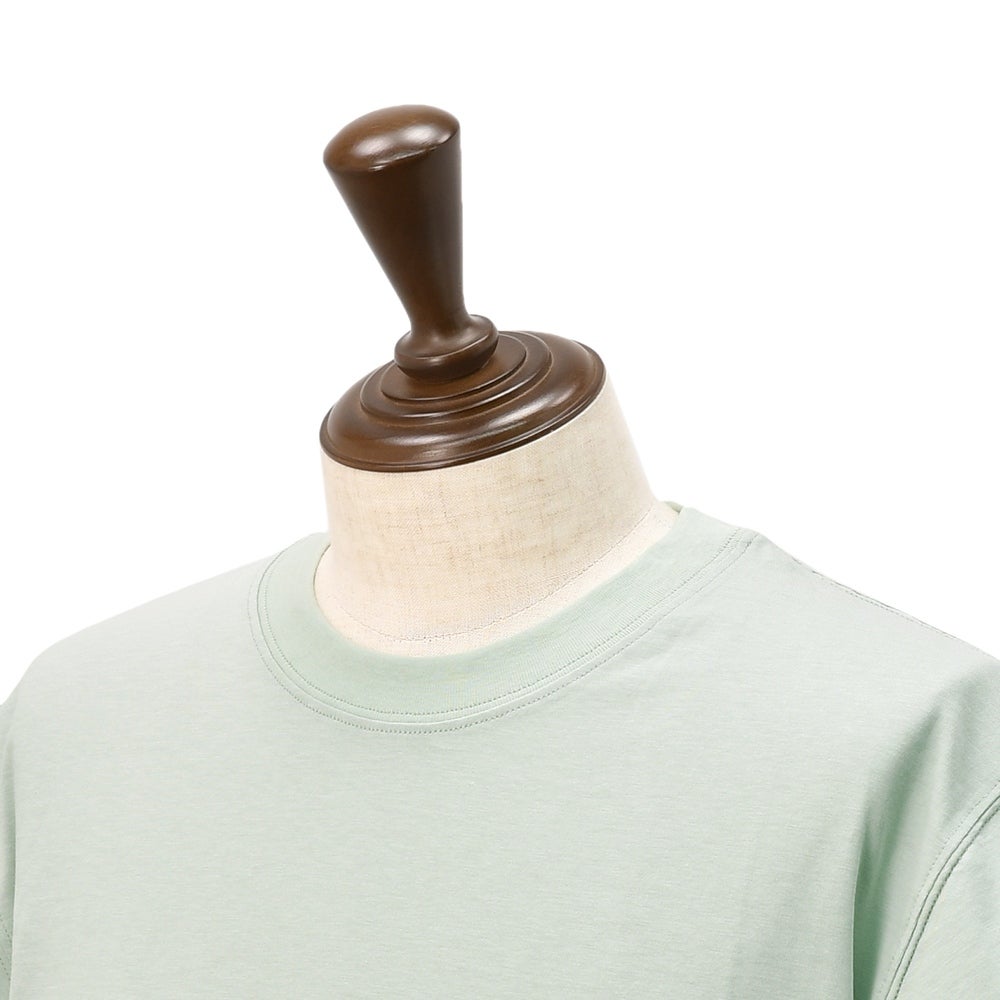 ラルディーニLARDINI半袖TシャツメンズクルーネックカットソーCNJLTMC70コットンジャージーライトオリーブブランドロゴ左裾ブランドタグリラックスシルエット国内正規品でらでら公式ブランド