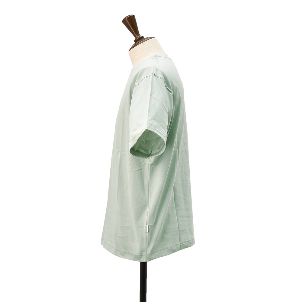 ラルディーニLARDINI半袖TシャツメンズクルーネックカットソーCNJLTMC70コットンジャージーライトオリーブブランドロゴ左裾ブランドタグリラックスシルエット国内正規品でらでら公式ブランド