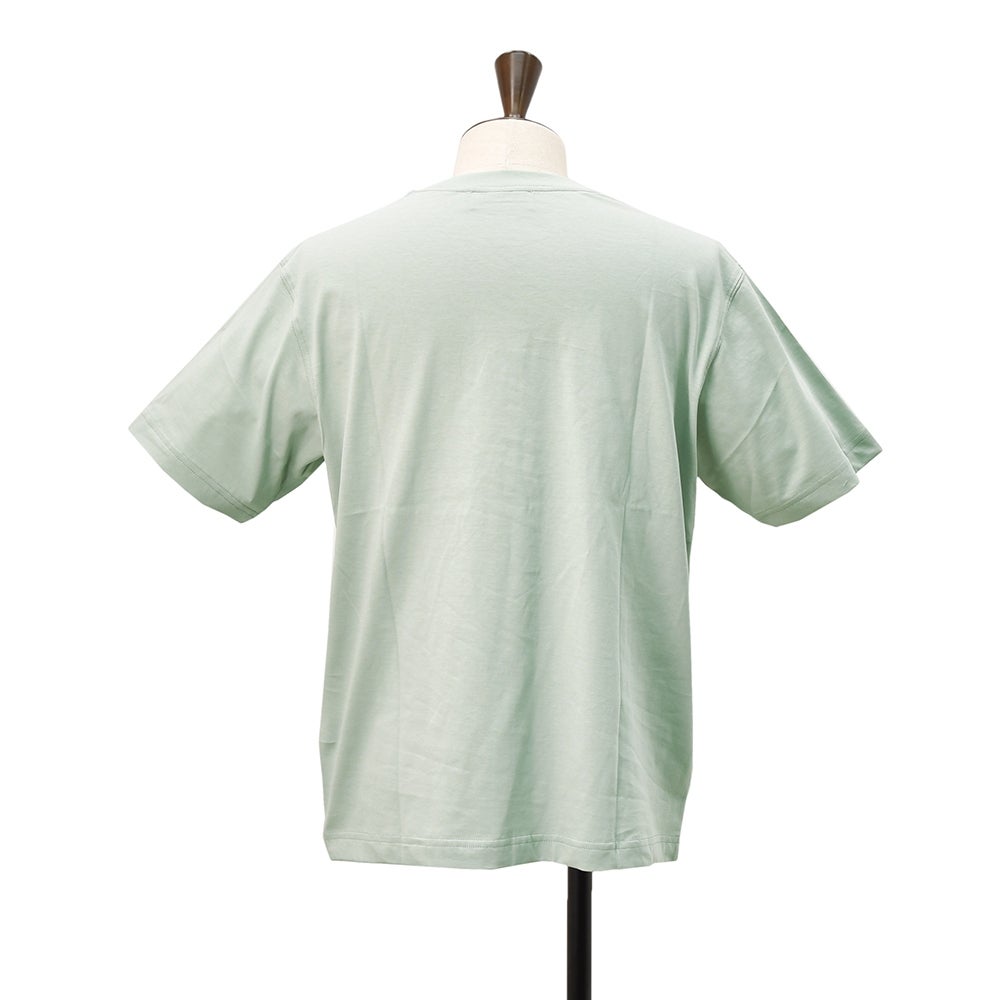 ラルディーニLARDINI半袖TシャツメンズクルーネックカットソーCNJLTMC70コットンジャージーライトオリーブブランドロゴ左裾ブランドタグリラックスシルエット国内正規品でらでら公式ブランド