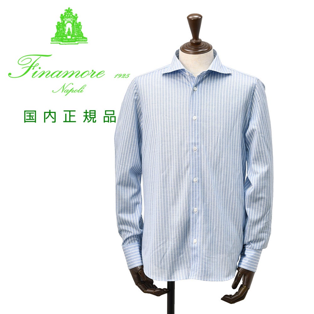 レビューを書く - フィナモレ Finamore 長袖ストライプ柄シャツ メンズ