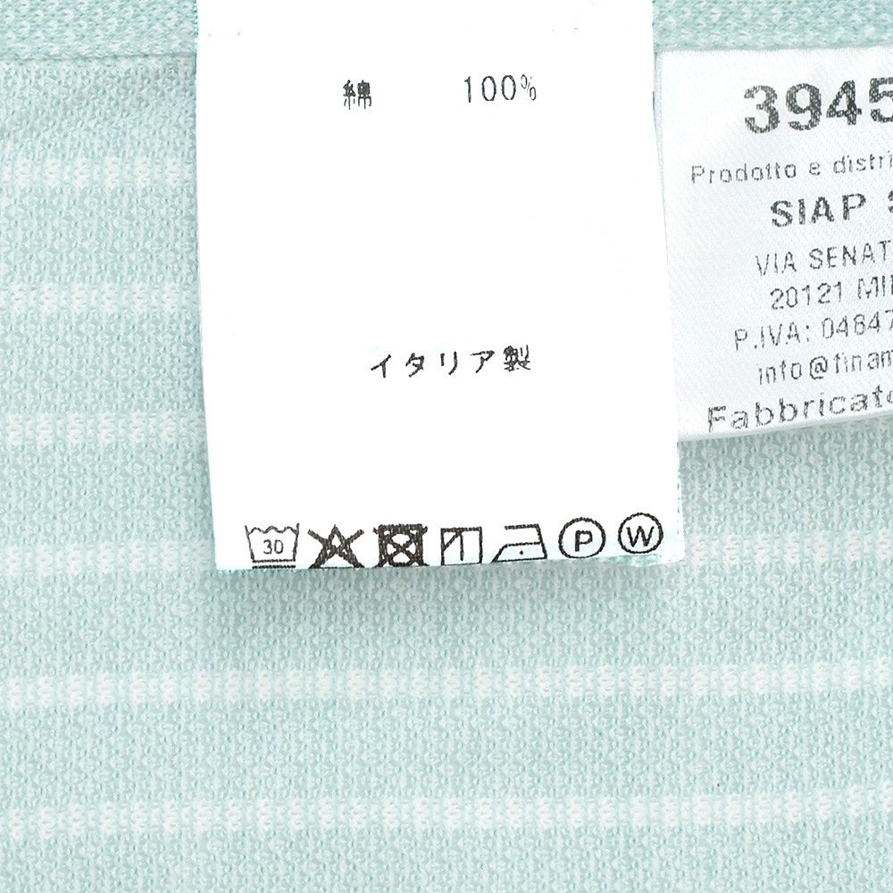 【ポイント8倍3/269:59まで】フィナモレFinamore長袖ストライプ柄シャツメンズコットンジャージーシャツDENVERSIMONEシモーネミントグリーン×ホワイトブランドロゴ入り貝釦カッタウェイ襟JTONDO型国内正規品でらでら公式ブランド