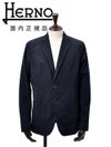 【preSALE!20%off】ヘルノHERNOカジュアルジャケットメンズ2つ釦シングルフロントストレッチシアサッカー生地ネイビー紺細幅ラペルGA000192U軽量国内正規品でらでら公式ブランド