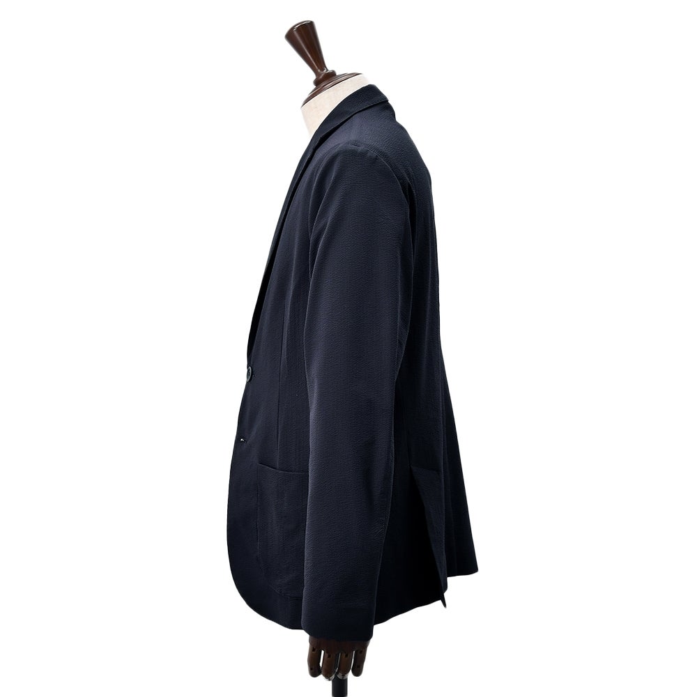 【preSALE!20%off】ヘルノHERNOカジュアルジャケットメンズ2つ釦シングルフロントストレッチシアサッカー生地ネイビー紺細幅ラペルGA000192U軽量国内正規品でらでら公式ブランド