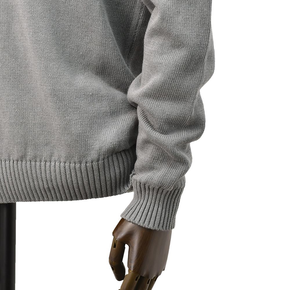 ザノーネZANONEクルーネックニットメンズ長袖ニットミドルゲージGIROリネンコットングレー810234-Z1337icelino7ゲージスリムフィット国内正規品でらでら公式ブランド