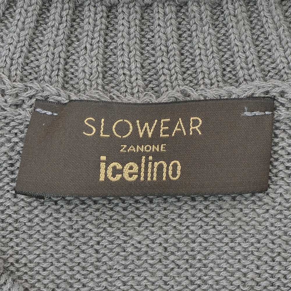 ザノーネZANONEクルーネックニットメンズ長袖ニットミドルゲージGIROリネンコットングレー810234-Z1337icelino7ゲージスリムフィット国内正規品でらでら公式ブランド