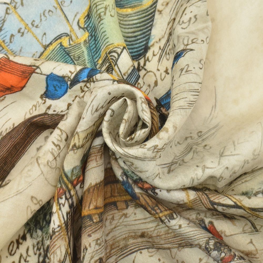 ファリエロサルティFalieroSartiスモールスカーフ男女兼用バンダナLittleBaloonピュアコットンマルチカラー気球モチーフ正方形70cm×70cm国内正規品でらでら公式ブランド