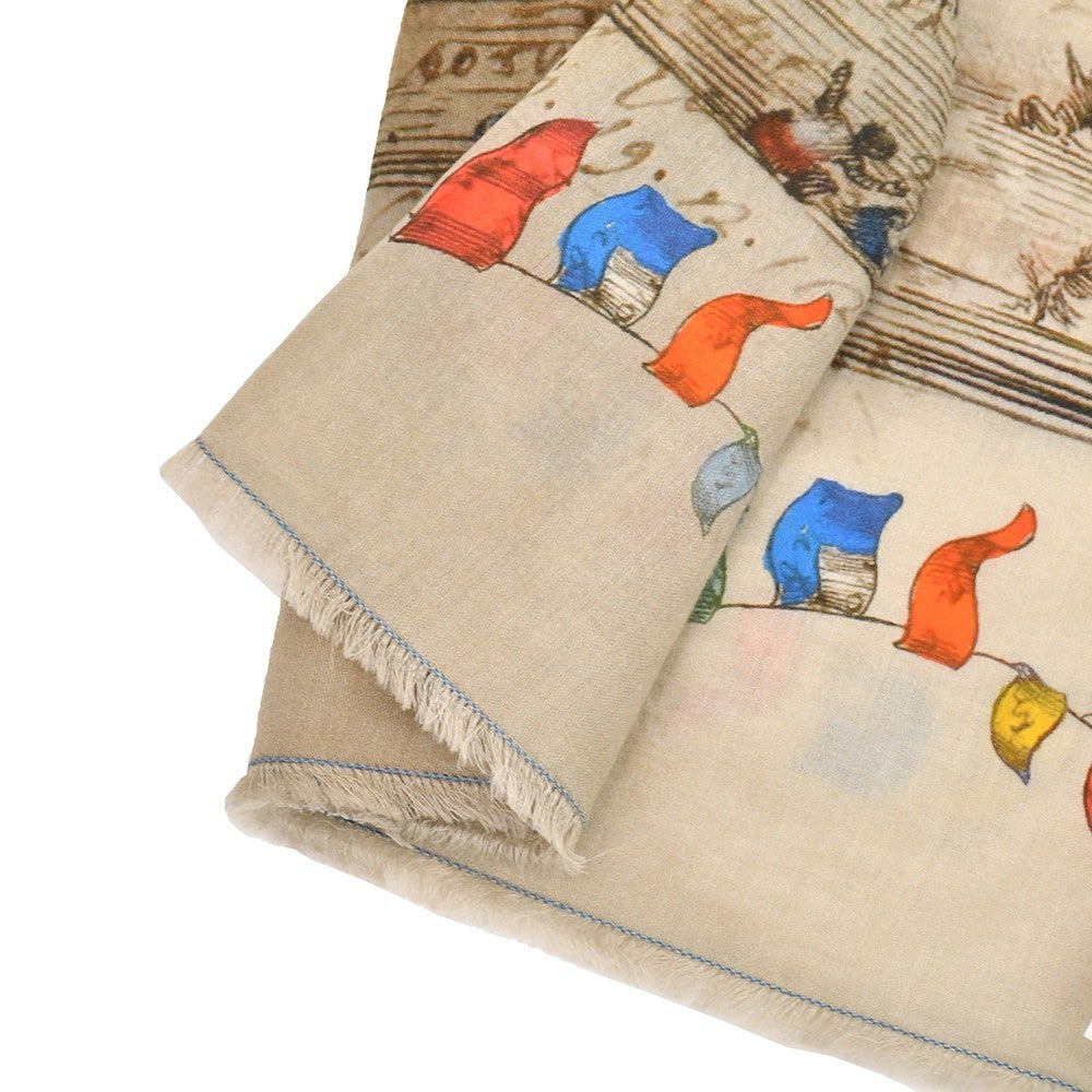 ファリエロサルティFalieroSartiスモールスカーフ男女兼用バンダナLittleBaloonピュアコットンマルチカラー気球モチーフ正方形70cm×70cm国内正規品でらでら公式ブランド