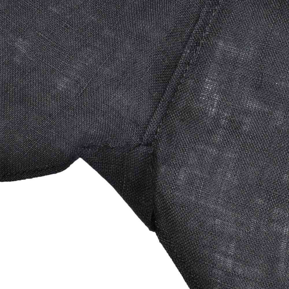 バルバBARBA長袖リネンシャツメンズカジュアルシャツCULTOクルトシリーズブラック黒スキッパーカラースリムシルエットヒドゥンボタンダウン仕様国内正規品でらでら公式ブランド