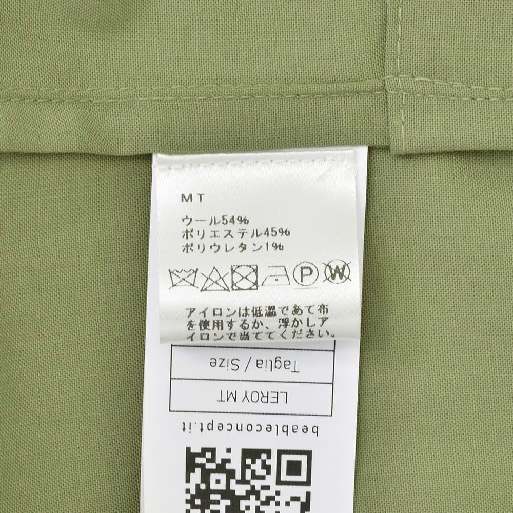 【ポイント8倍3/269:59まで】ビーエイブルBEABLEシャツアウターメンズシャツブルゾンLEROYリロイテクノウールオリーブリラックスフィットウォッシャブル微ストレッチ国内正規品でらでら公式ブランド