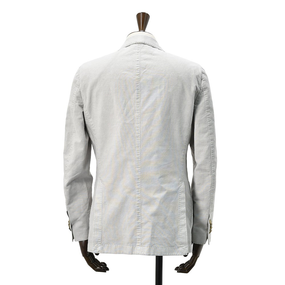 サンタニエッロSANTANIELLOシングルジャケットメンズテーラードジャケットGL797MF-DS3151コットンリネン綿麻ライトグレーガーメントダイレギュラーフィット国内正規品でらでら公式ブランド
