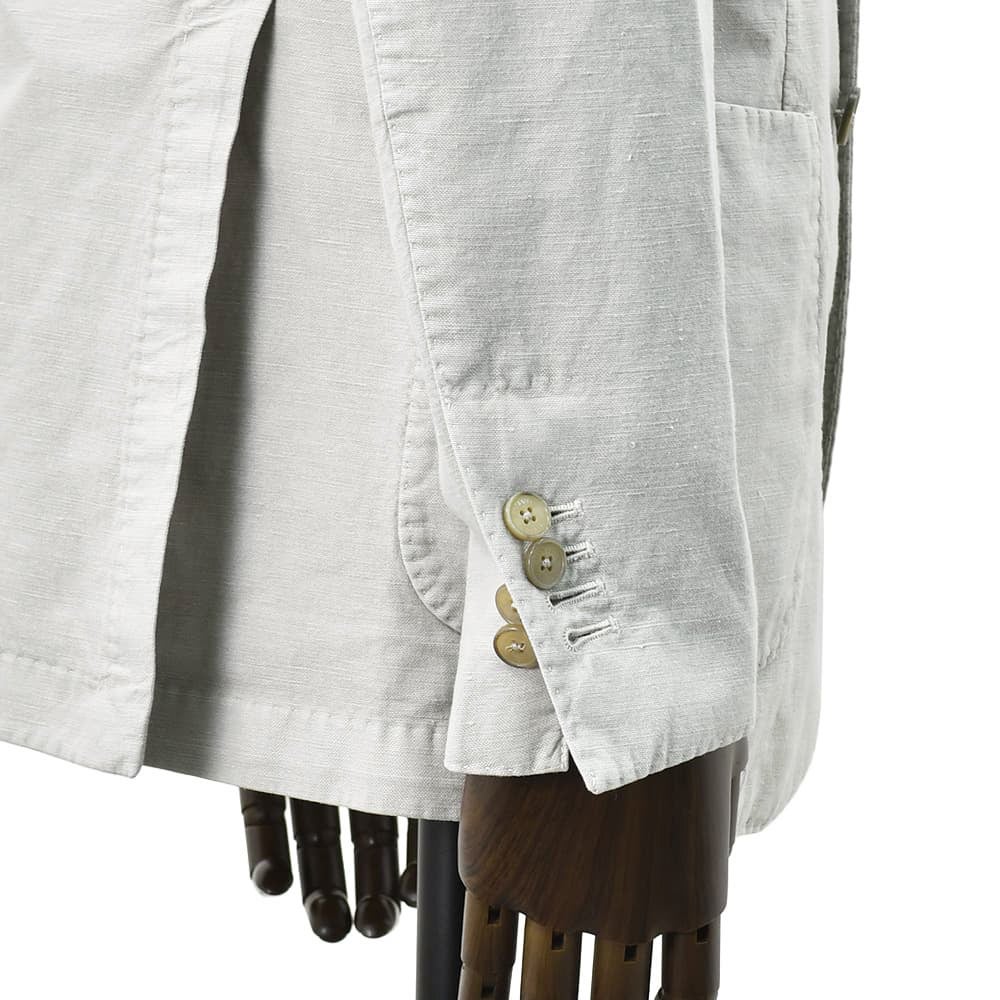 サンタニエッロSANTANIELLOシングルジャケットメンズテーラードジャケットGL797MF-DS3151コットンリネン綿麻ライトグレーガーメントダイレギュラーフィット国内正規品でらでら公式ブランド