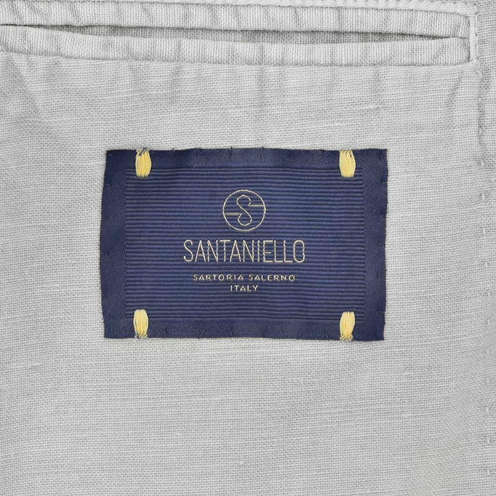 サンタニエッロSANTANIELLOシングルジャケットメンズテーラードジャケットGL797MF-DS3151コットンリネン綿麻ライトグレーガーメントダイレギュラーフィット国内正規品でらでら公式ブランド