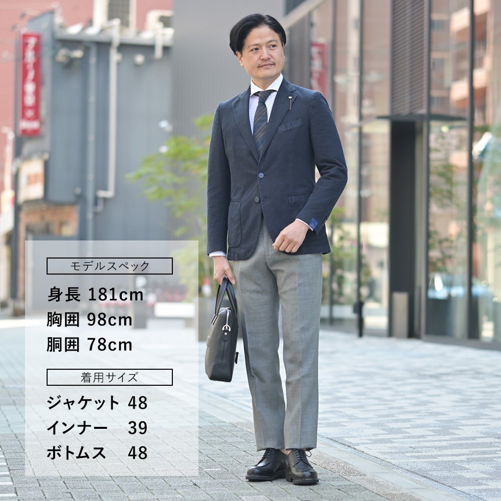 サンタニエッロSANTANIELLOシングルジャケットメンズテーラードジャケットGL797MF-DS3151コットンリネン綿麻ダークネイビー濃紺ガーメントダイレギュラーフィット国内正規品でらでら公式ブランド