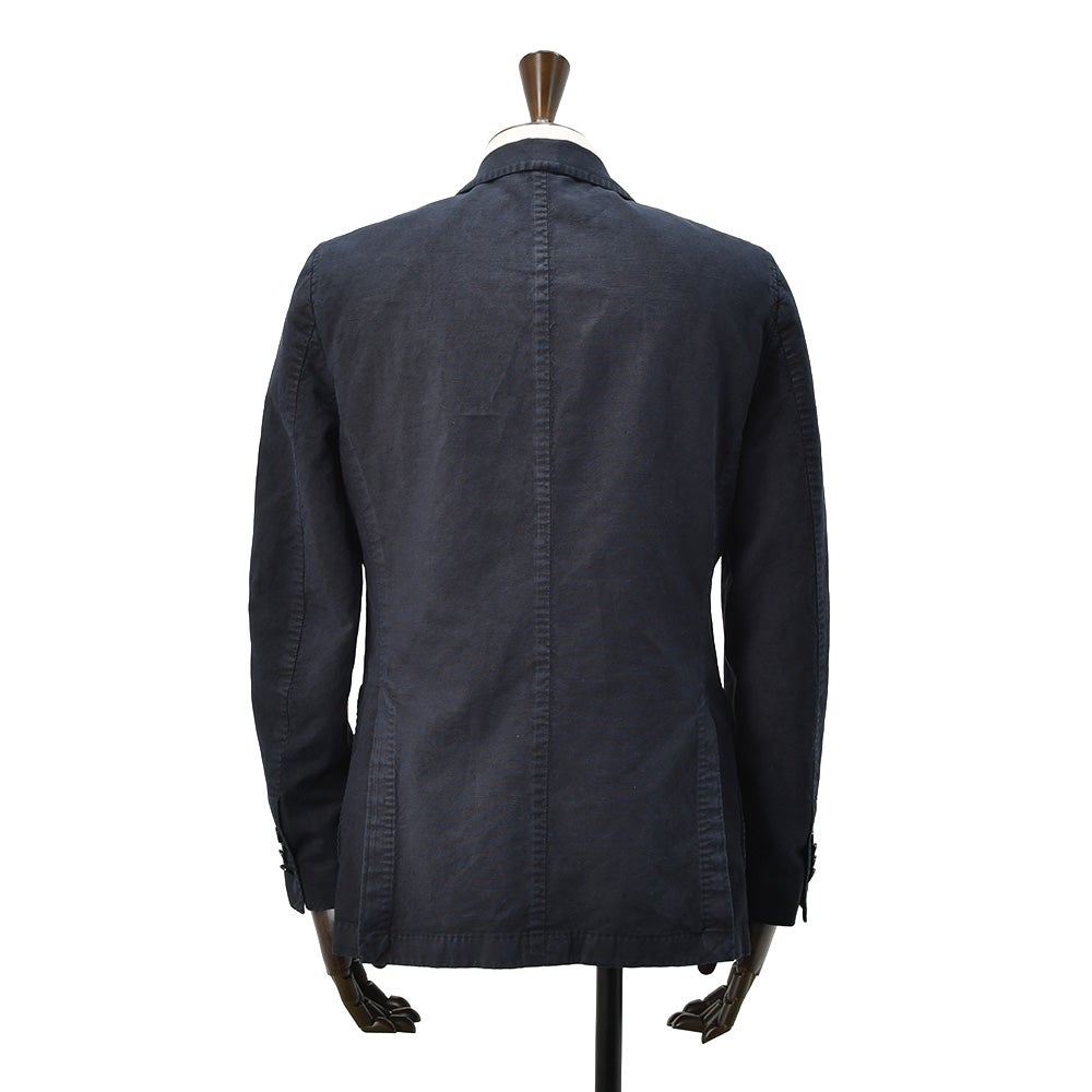 サンタニエッロSANTANIELLOシングルジャケットメンズテーラードジャケットGL797MF-DS3151コットンリネン綿麻ダークネイビー濃紺ガーメントダイレギュラーフィット国内正規品でらでら公式ブランド