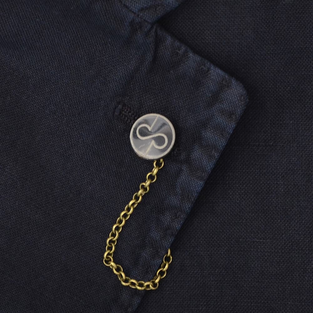 サンタニエッロSANTANIELLOシングルジャケットメンズテーラードジャケットGL797MF-DS3151コットンリネン綿麻ダークネイビー濃紺ガーメントダイレギュラーフィット国内正規品でらでら公式ブランド