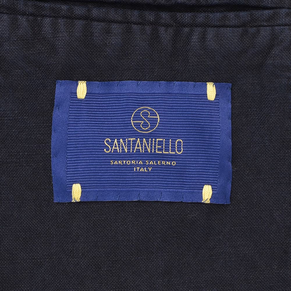 サンタニエッロSANTANIELLOシングルジャケットメンズテーラードジャケットGL797MF-DS3151コットンリネン綿麻ダークネイビー濃紺ガーメントダイレギュラーフィット国内正規品でらでら公式ブランド