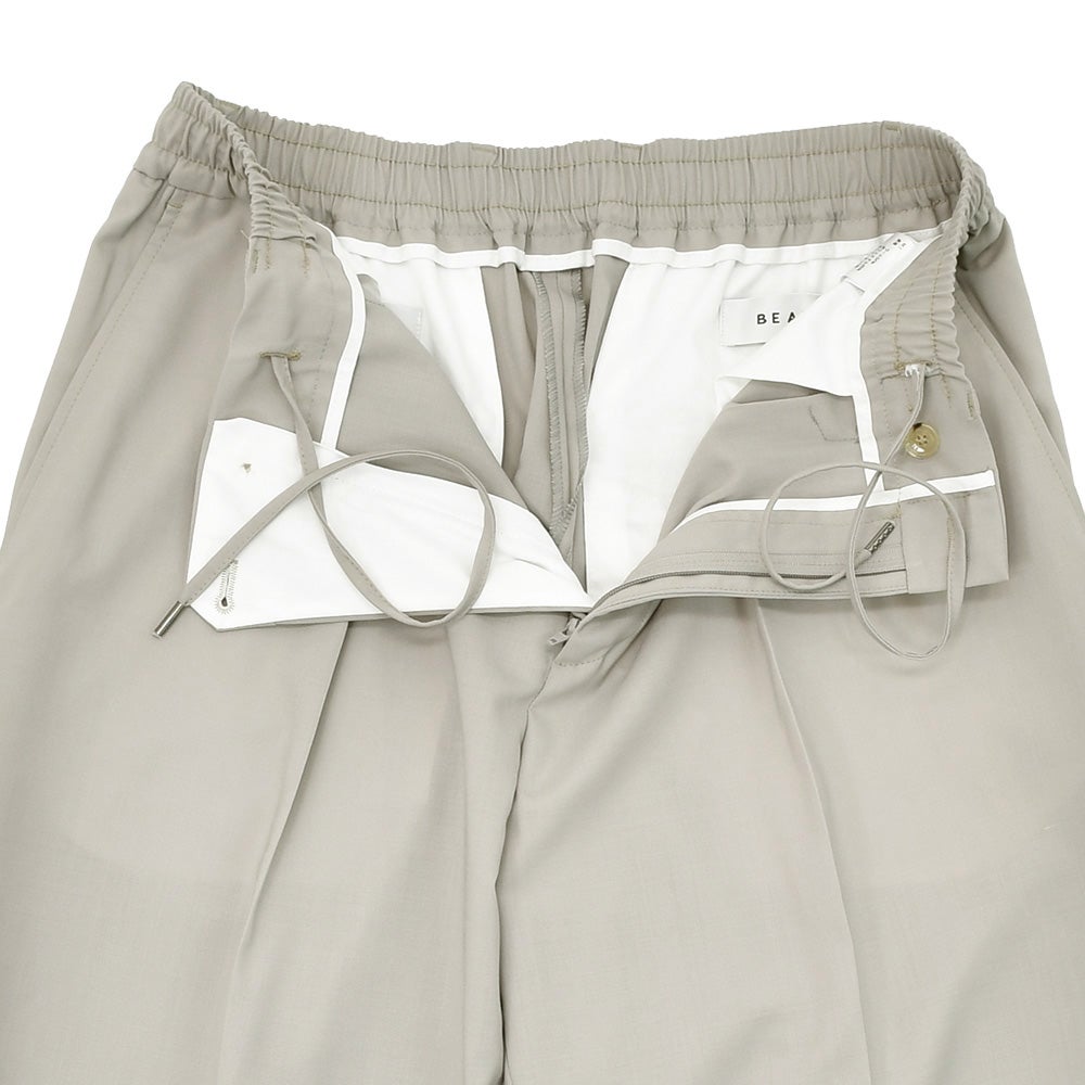 【ポイント8倍3/269:59まで】ビーエイブルBEABLEイージースラックスメンズ1プリーツテーパードパンツDOMINIQUEドミニクテクノウールライトグレーシャーリング仕様ウォッシャブル国内正規品でらでら公式ブランド