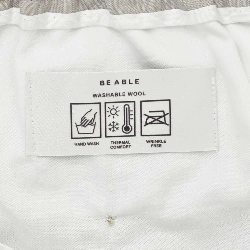 【ポイント8倍3/269:59まで】ビーエイブルBEABLEイージースラックスメンズ1プリーツテーパードパンツDOMINIQUEドミニクテクノウールライトグレーシャーリング仕様ウォッシャブル国内正規品でらでら公式ブランド