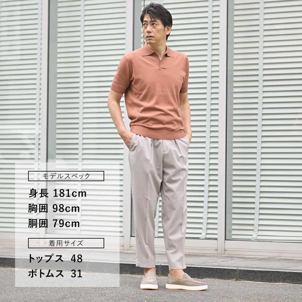 【ポイント8倍3/269:59まで】ビーエイブルBEABLEイージースラックスメンズ1プリーツテーパードパンツDOMINIQUEドミニクテクノウールライトグレーシャーリング仕様ウォッシャブル国内正規品でらでら公式ブランド