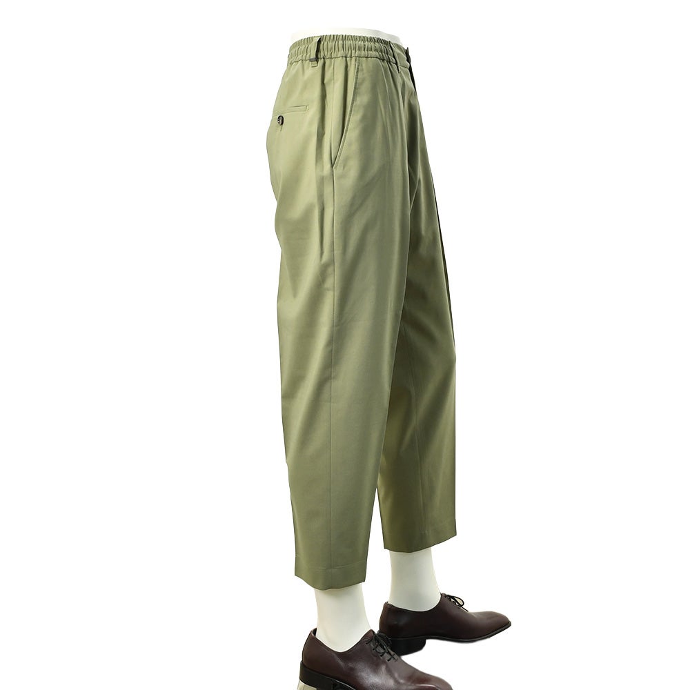 【ポイント8倍3/269:59まで】ビーエイブルBEABLEイージースラックスメンズ1プリーツテーパードパンツDOMINIQUEドミニクテクノウールオリーブシャーリング仕様ウォッシャブル国内正規品でらでら公式ブランド