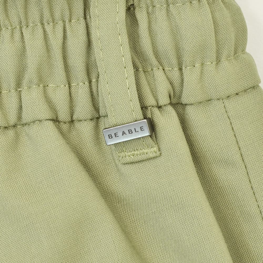 【ポイント8倍3/269:59まで】ビーエイブルBEABLEイージースラックスメンズ1プリーツテーパードパンツDOMINIQUEドミニクテクノウールオリーブシャーリング仕様ウォッシャブル国内正規品でらでら公式ブランド