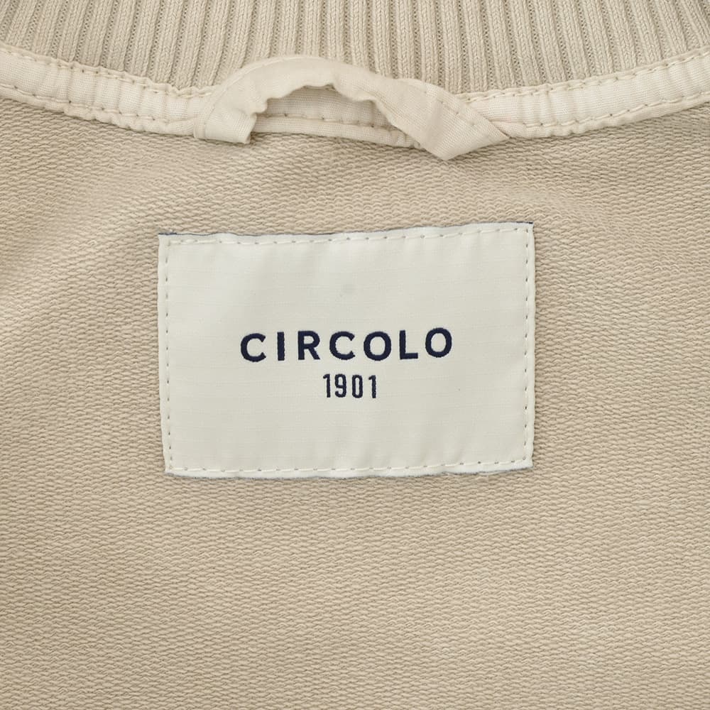 チルコロCIRCOLO1901ドライビングブルゾンメンズスタンドネックブルゾンコットンジャージーライトスウェット生地ベージュガーメントダイレギュラーフィット国内正規品でらでら公式ブランド