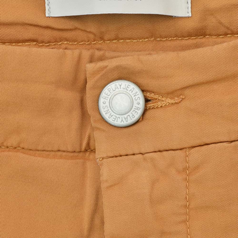 リプレイREPLAYコットンパンツメンズチノスラックスベニーBENNIコットンストレッチオレンジブラウンX-L.I.T.E+ライトオンスレギュラーテーパードシルエット軽量国内正規品でらでら公式ブランド