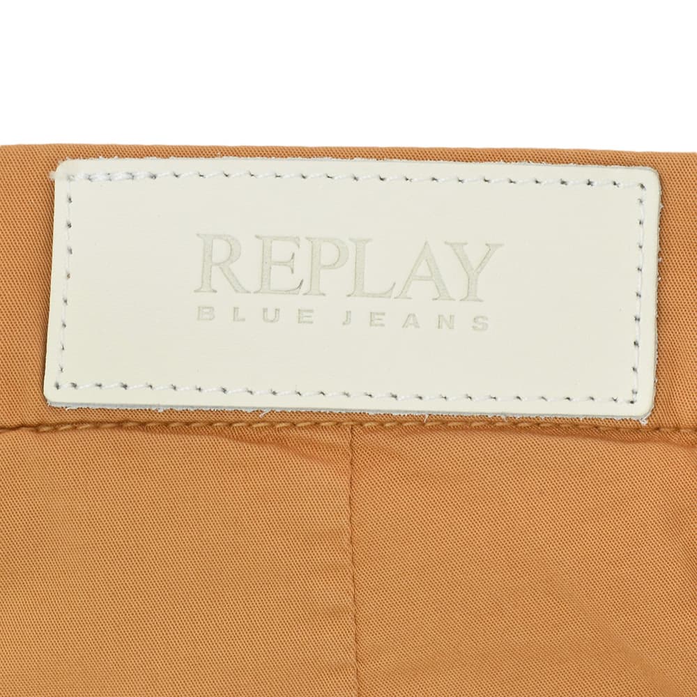 リプレイREPLAYコットンパンツメンズチノスラックスベニーBENNIコットンストレッチオレンジブラウンX-L.I.T.E+ライトオンスレギュラーテーパードシルエット軽量国内正規品でらでら公式ブランド