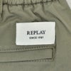 リプレイREPLAYカーゴパンツメンズテーパードパンツアダーンモデルADHANNストレッチコットンルツイルダークグリーンサイドゴムシャーリング仕様国内正規品でらでら公式ブランド