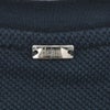 ヘルノHERNO長袖ニットメンズワッフル調ニットコットンピケジャージネイビー紺エンボスロゴクルーネック胸元・袖配色ライン鹿の子国内正規品でらでら公式ブランド