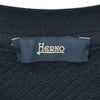 ヘルノHERNO長袖ニットメンズワッフル調ニットコットンピケジャージネイビー紺エンボスロゴクルーネック胸元・袖配色ライン鹿の子国内正規品でらでら公式ブランド