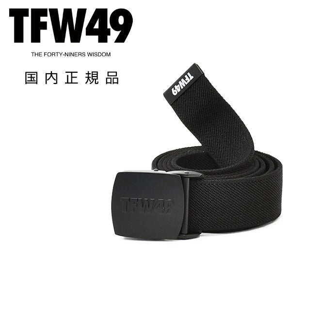 TFW49ティーエフダブリューフォーティーナインラバーベルトメンズGIベルトゴム素材ブランドロゴ合金バックルブラック黒伸縮性ゴルフアクティブ国内正規品でらでら公式ブランド