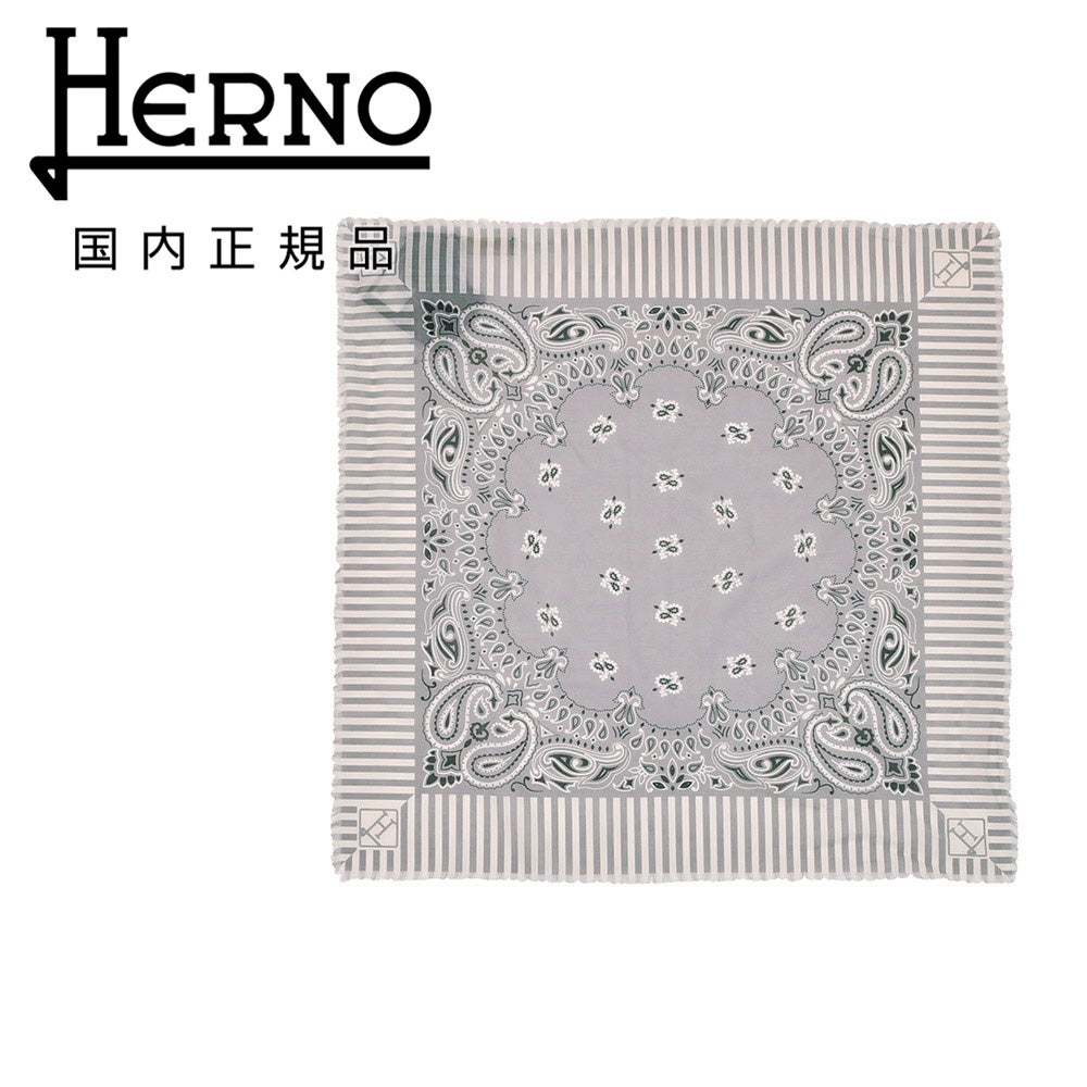 ヘルノ HERNO スモールスカーフ メンズ バンダナ ピュアコットン素材