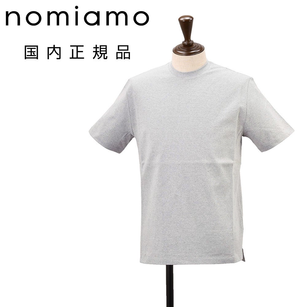 【BLACK】<nomiamo> コットン クルーネックTシャツ nomiamo ノミアモ カットソー Tシャツ クルーネック 半袖 プルオーバー