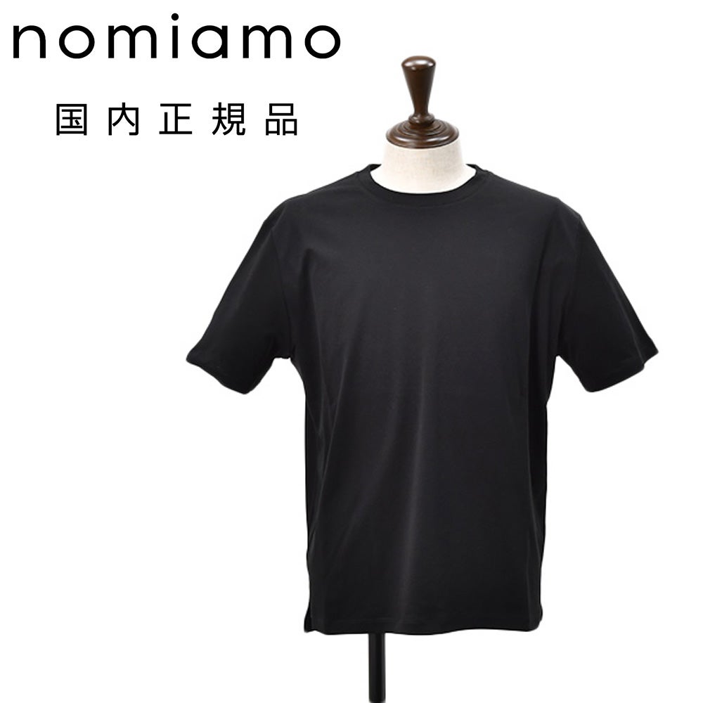 ノミアモnomiamo半袖Tシャツメンズクルーネックカットソースーピマコットンブラック黒40Gハイゲージレギュラーシルエット日本製国内正規品でらでら公式ブランド
