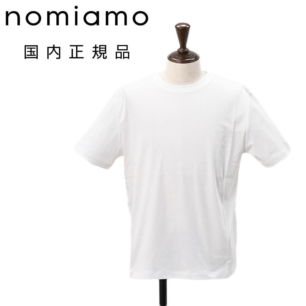 ノミアモnomiamo半袖Tシャツメンズクルーネックカットソースーピマコットンホワイト白40Gハイゲージレギュラーシルエット日本製国内正規品でらでら公式ブランド