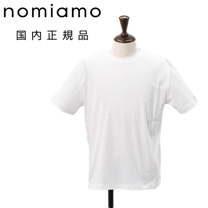 ノミアモnomiamo半袖Tシャツメンズクルーネックカットソースーピマコットンホワイト白40Gハイゲージレギュラーシルエット日本製国内正規品でらでら公式ブランド