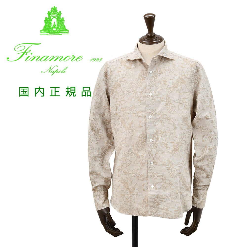 フィナモレ Finamore 長袖ストライプ柄シャツ メンズ カジュアルシャツ
