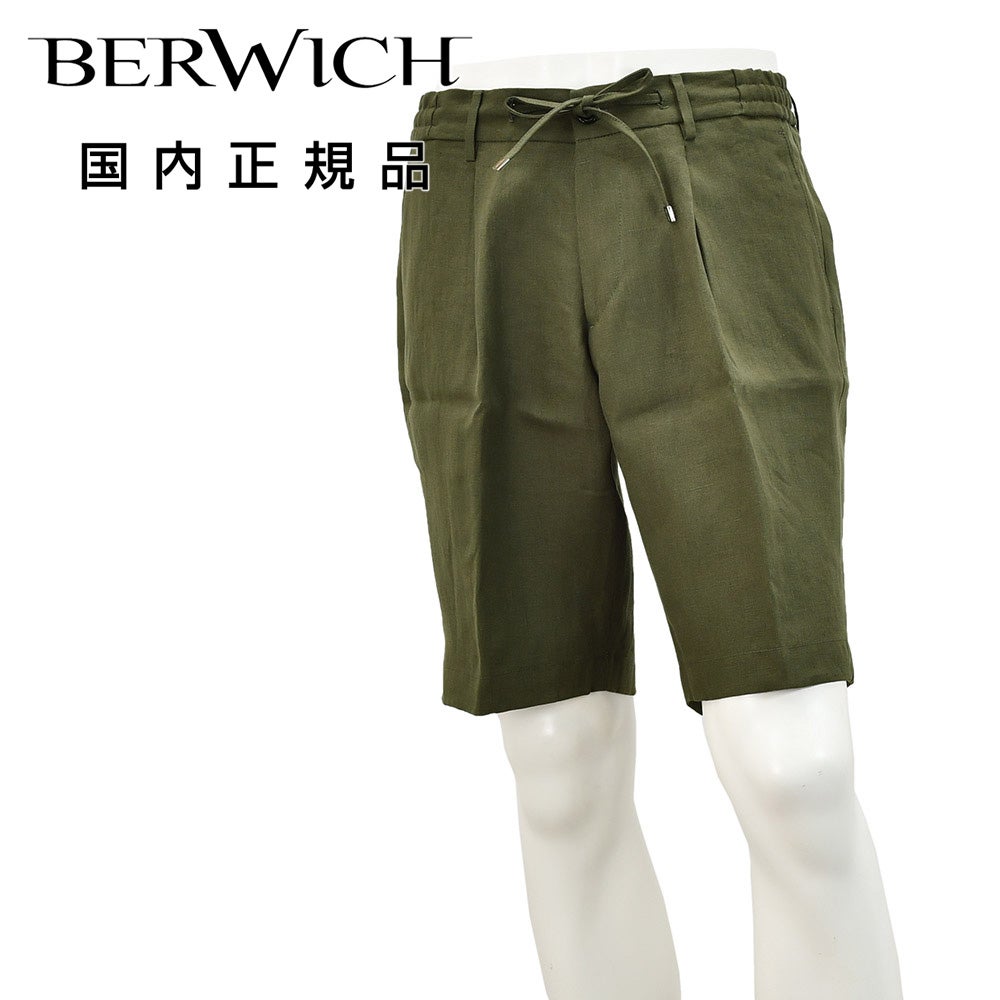 ベルウィッチ BERWICH イージーショーツ メンズ 1プリーツハーフパンツ