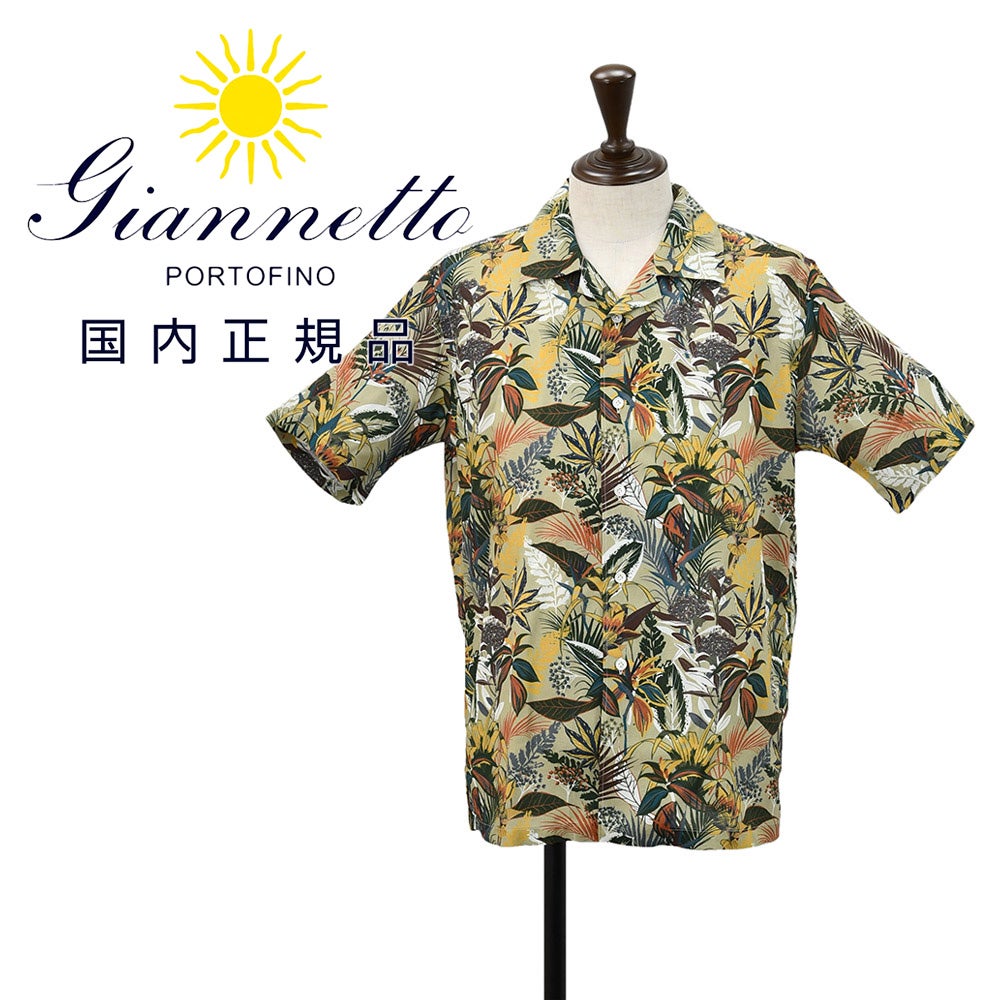 ジャンネット GIANNETTO 半袖開襟シャツ メンズ オープンカラーシャツ