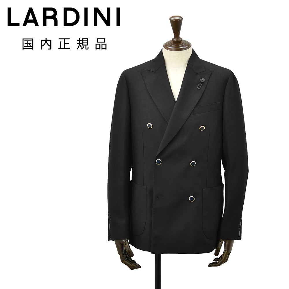 LARDINI ヘリンボーンジャケット ROMA ブラック