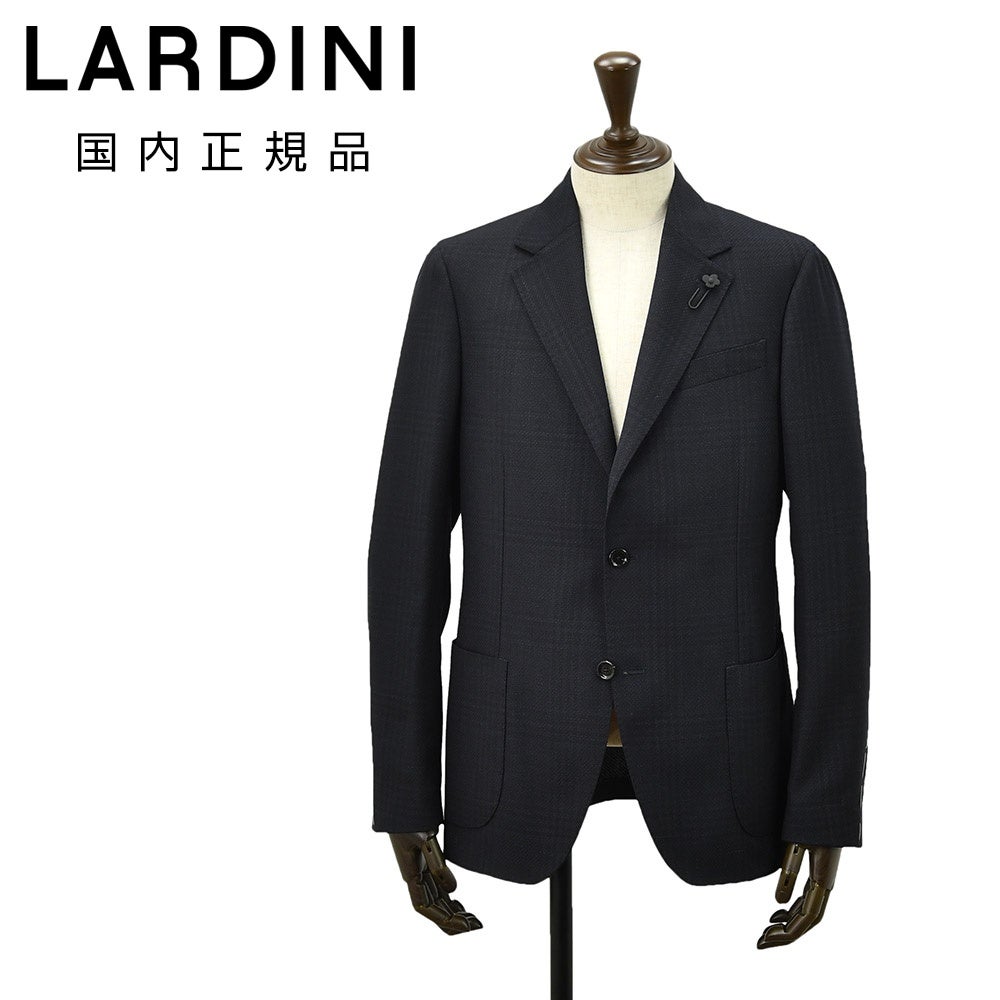LARDINI チェック柄ジャケット ROMA ネイビー