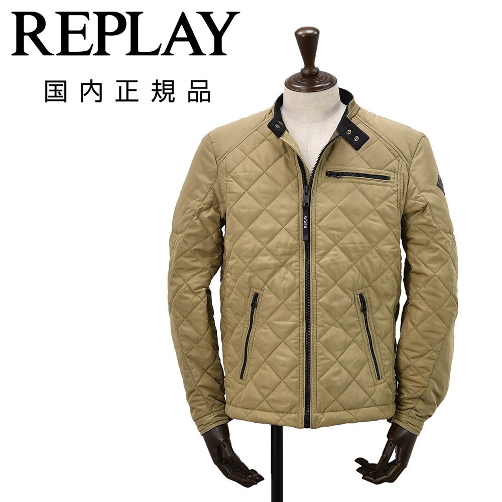 REPLAY ダイヤ柄キルティングライダースブルゾン（税込42,900円）