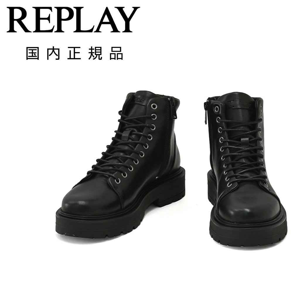 リプレイ REPLAY マウンテンブーツ メンズ レースアップレザーブーツ