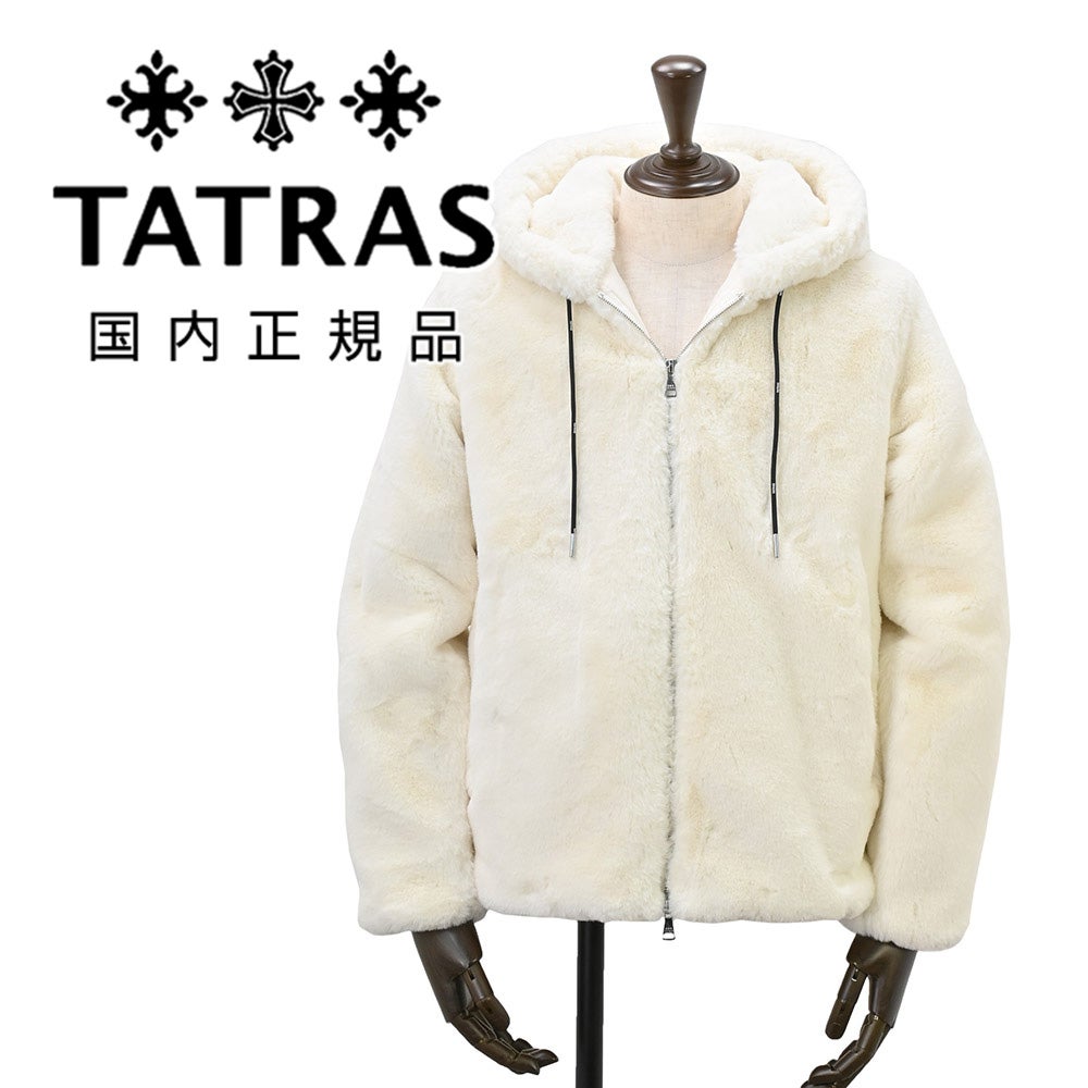 TATRAS タトラス　ボモス　ファーフーディー　ホワイト　サイズ01 タトラス TATRAS フーディーボアブルゾン メンズ ジップアップブルゾン